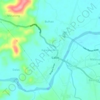 Mappa topografica Kalamunding, altitudine, rilievo