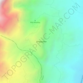 Mappa topografica El Boqueron, altitudine, rilievo