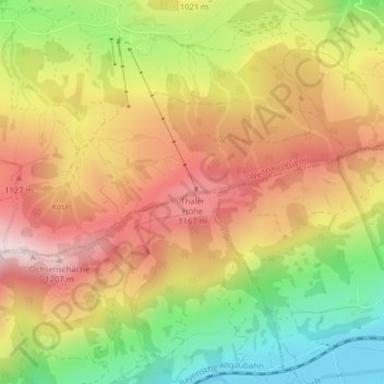 Mappa topografica Thaler Höhe, altitudine, rilievo