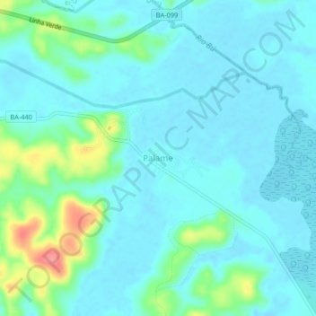 Mappa topografica Palame, altitudine, rilievo