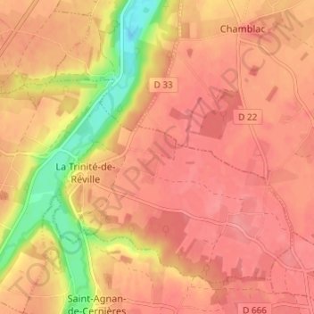 Mappa topografica Entraygues, altitudine, rilievo