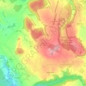 Mappa topografica Aftholderberg, altitudine, rilievo