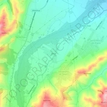Mappa topografica Bassa, altitudine, rilievo