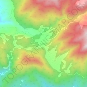 Mappa topografica Çenger, altitudine, rilievo