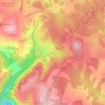 Mappa topografica Chapchines, altitudine, rilievo