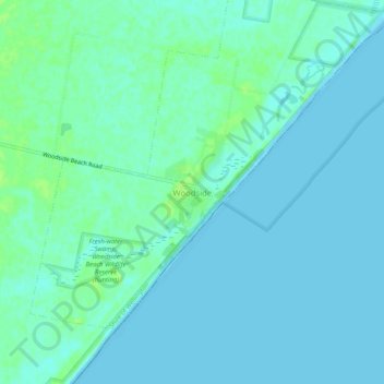 Mappa topografica Woodside, altitudine, rilievo