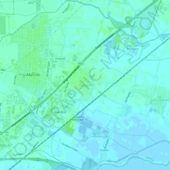 Mappa topografica Gaggio, altitudine, rilievo