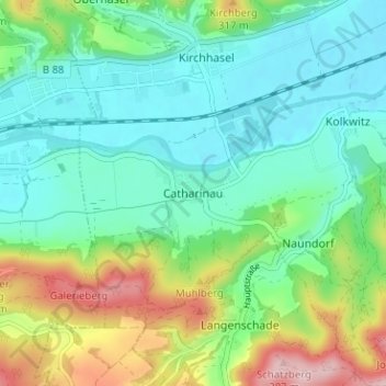Mappa topografica Catharinau, altitudine, rilievo