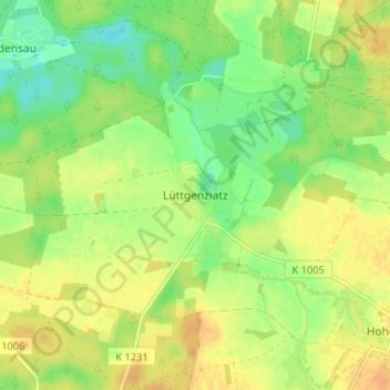 Mappa topografica Lüttgenziatz, altitudine, rilievo