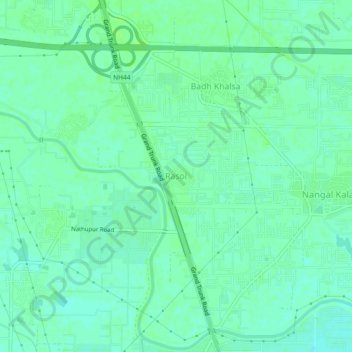 Mappa topografica Rasoi, altitudine, rilievo