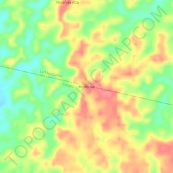 Mappa topografica Hermosa, altitudine, rilievo