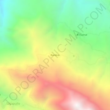 Mappa topografica Rambra, altitudine, rilievo
