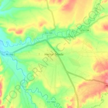 Mappa topografica Hector Tejada, altitudine, rilievo