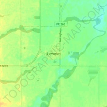 Mappa topografica Bowsman, altitudine, rilievo