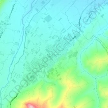 Mappa topografica Villa Verucchio, altitudine, rilievo