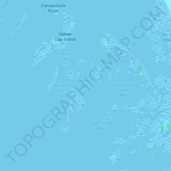 Mappa topografica Ballast Bay, altitudine, rilievo