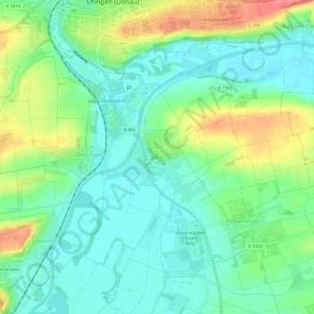 Mappa topografica Berg, altitudine, rilievo