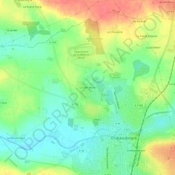 Mappa topografica La Ville Marie, altitudine, rilievo