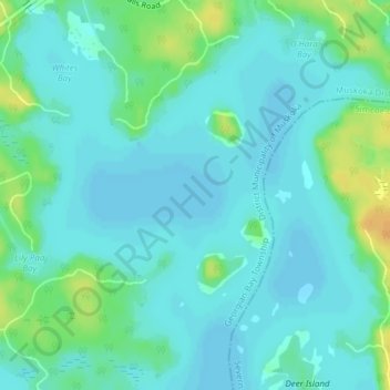 Mappa topografica Gloucester Pool, altitudine, rilievo