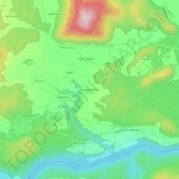 Mappa topografica Sankt Lorenzen, altitudine, rilievo