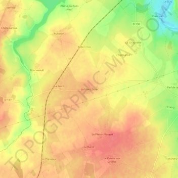 Mappa topografica Le Mont Dore, altitudine, rilievo