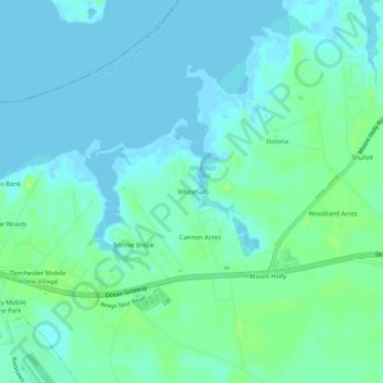 Mappa topografica Whitehall, altitudine, rilievo