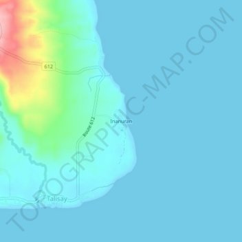 Mappa topografica Inanuran, altitudine, rilievo