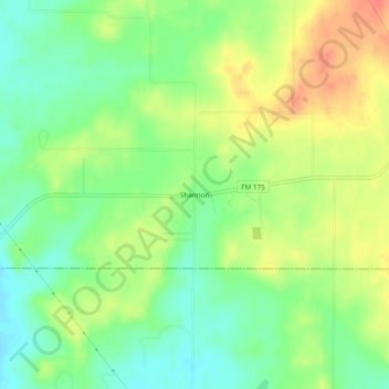 Mappa topografica Shannon, altitudine, rilievo