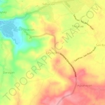 Mappa topografica San Isidro, altitudine, rilievo