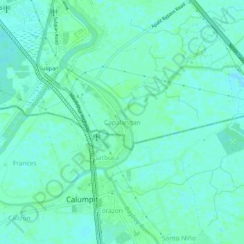 Mappa topografica Capalangan, altitudine, rilievo