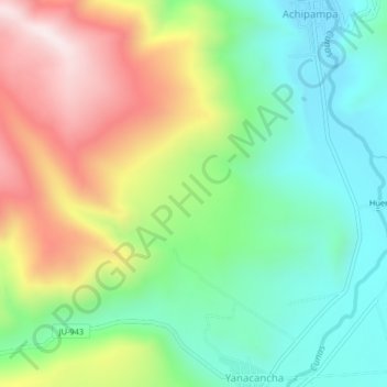 Mappa topografica Provincia de Chupaca, altitudine, rilievo
