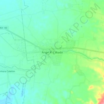Mappa topografica Ángel R. Cabada, altitudine, rilievo
