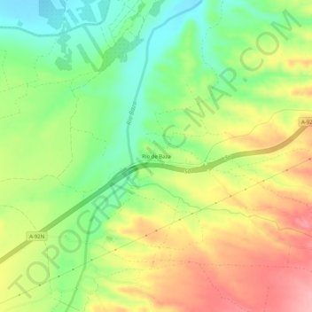 Mappa topografica Río de Baza, altitudine, rilievo
