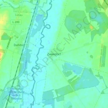 Mappa topografica Zweedorf, altitudine, rilievo