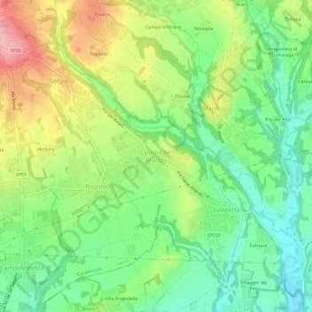 Mappa topografica Cassina de' Bracchi, altitudine, rilievo