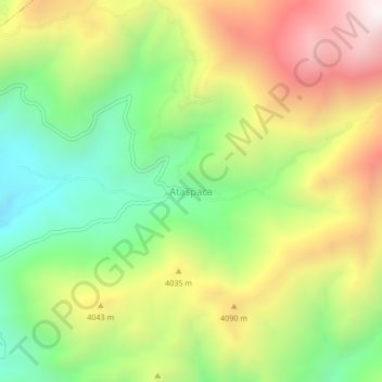 Mappa topografica Ataspaca, altitudine, rilievo