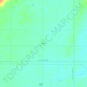 Mappa topografica Elwell, altitudine, rilievo
