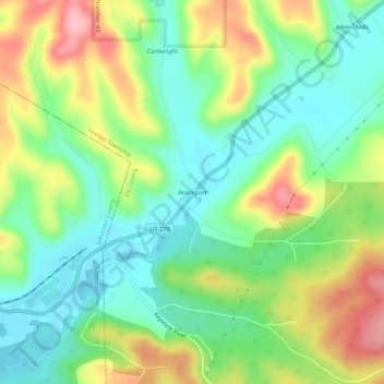 Mappa topografica Brockport, altitudine, rilievo