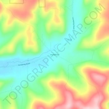 Mappa topografica Humphrey, altitudine, rilievo