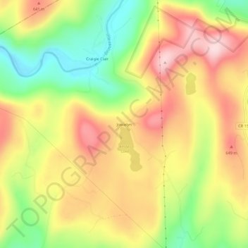 Mappa topografica Joscelyn, altitudine, rilievo