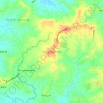 Mappa topografica Siling Matanda, altitudine, rilievo