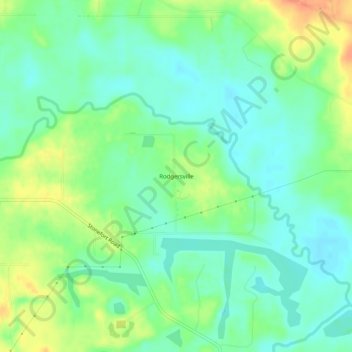 Mappa topografica Rodgersville, altitudine, rilievo