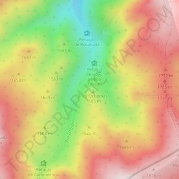 Mappa topografica Cueva Viniegra 6, altitudine, rilievo