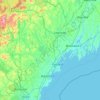 Mappa topografica Cumberland, altitudine, rilievo