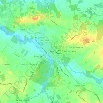 Mappa topografica La Ville, altitudine, rilievo