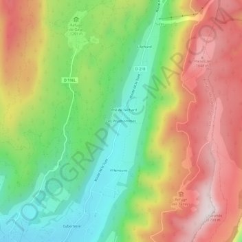 Mappa topografica Les Prud'hommes, altitudine, rilievo