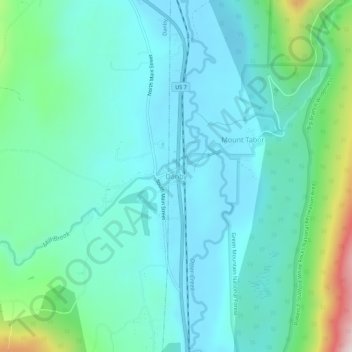 Mappa topografica Danby, altitudine, rilievo