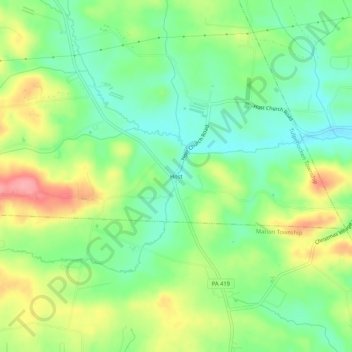 Mappa topografica Host, altitudine, rilievo