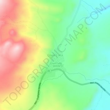 Mappa topografica Cruce Culta, altitudine, rilievo