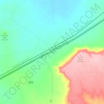 Mappa topografica Cuervo, altitudine, rilievo